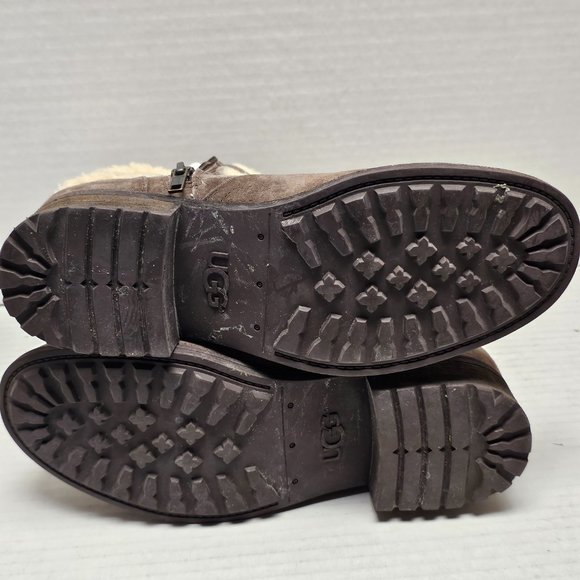 Womens UGG Blayre Brown Cream 1006039 Boots Cuff Sherpa Sheepskin 10 - Picture 8 of 16